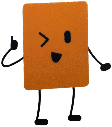 Bricky, the app's orange brick mascot, winking and giving a thumbs-up